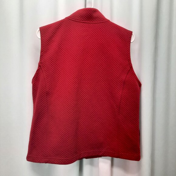 Alfred Dunner Red Quilted Vest Women’s Size 10 Full Zip Sleeveless Jacket - Picture 2 of 8
